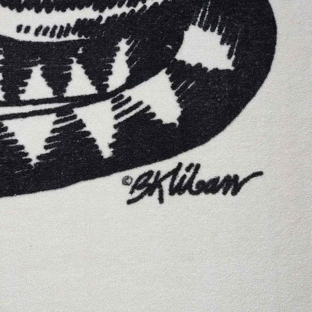 Vintage Kilban Love a cat Beach‎ Towel Cat Kiss Lips 57.5 in x 34 in Cream Terry